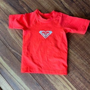 ROXY baby rash guard. Neon coral. Baby Girl